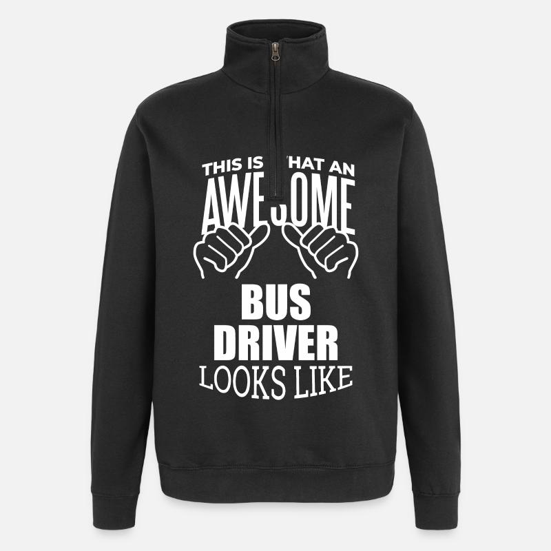 chauffeur de bus - Sweat à zip 1/4 - noir