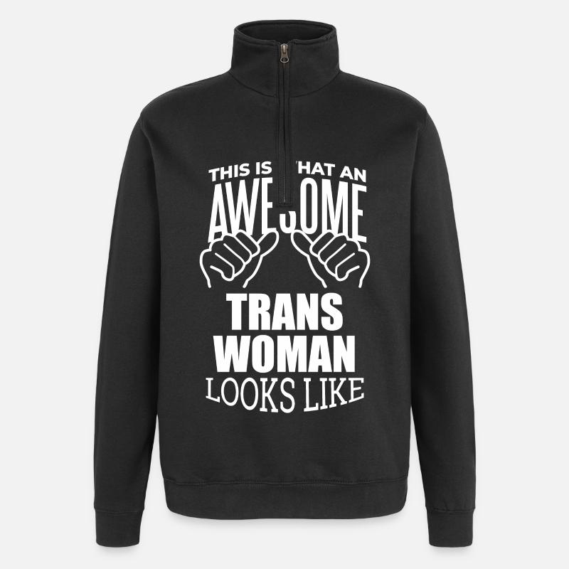 Femme trans - Sweat à zip 1/4 - noir