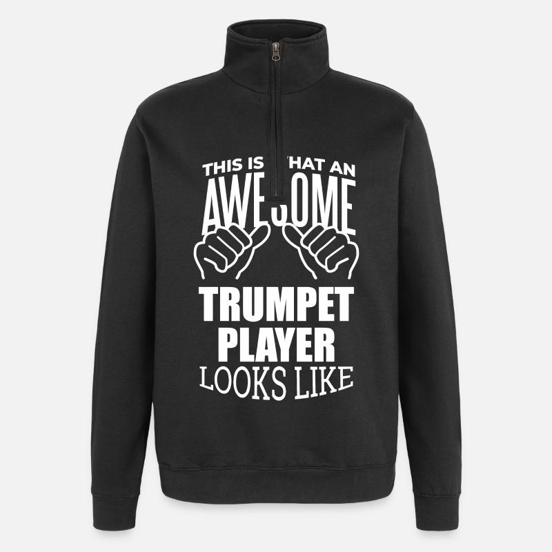 Trompete - Quarter-Zip-Sweatshirt - Schwarz
