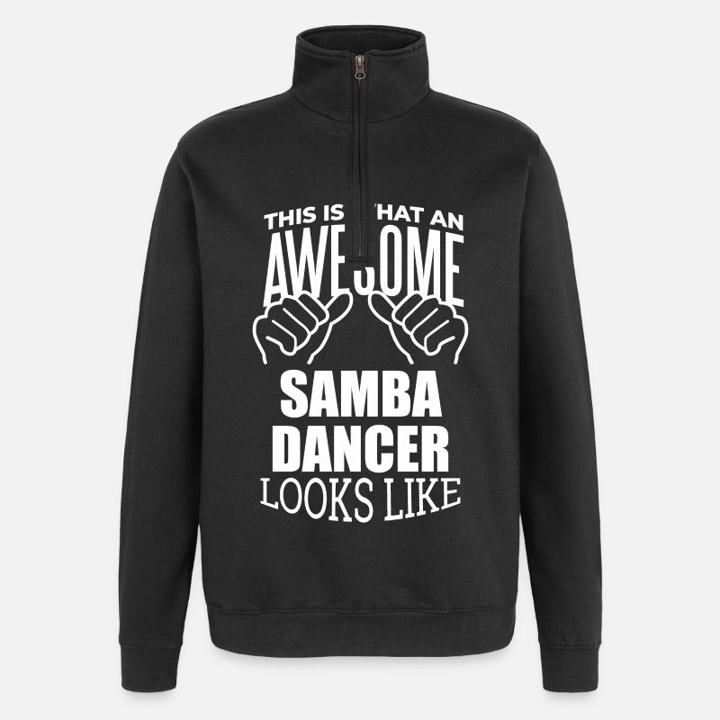 Samba - Sweat à zip 1/4 - noir