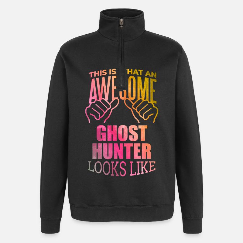 Geisterjagd - Quarter-Zip-Sweatshirt - Schwarz