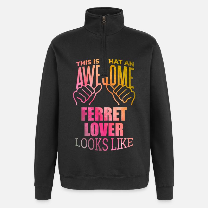 furet - Sweat à zip 1/4 - noir