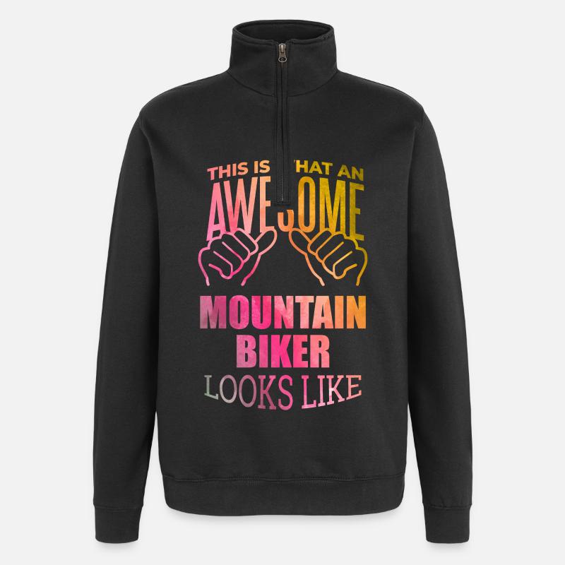 Mountain Biker - Quarter-Zip Sweatshirt - black