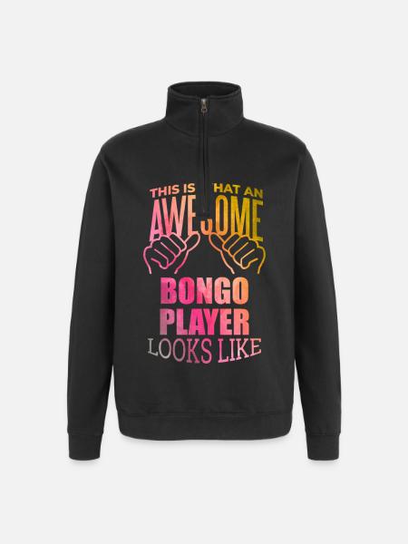 Bongo Bongo Bongo - Quarter-Zip Sweatshirt - black