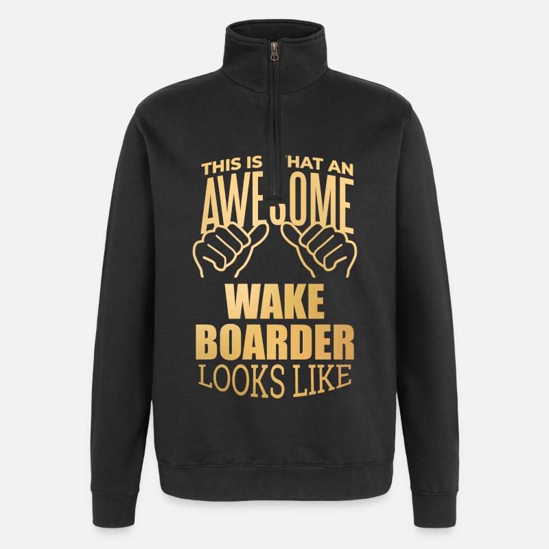 wakeboard - Sweat à zip 1/4 - noir