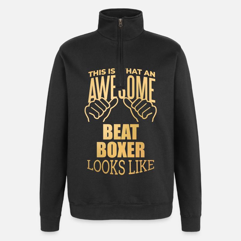 Beatboxeur - Sweat à zip 1/4 - noir