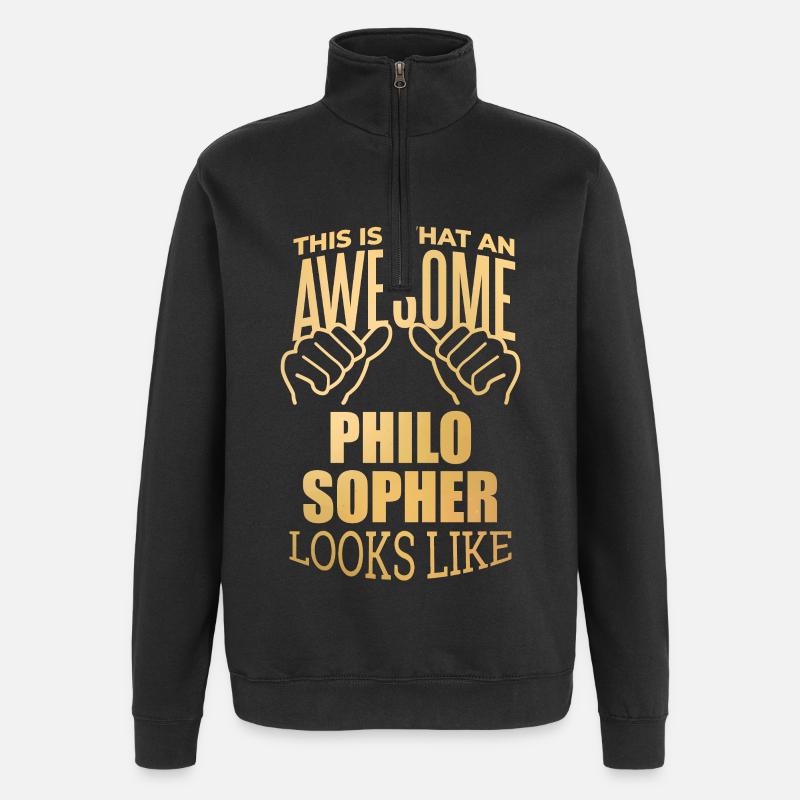 Philosophie - Quarter-Zip-Sweatshirt - Schwarz