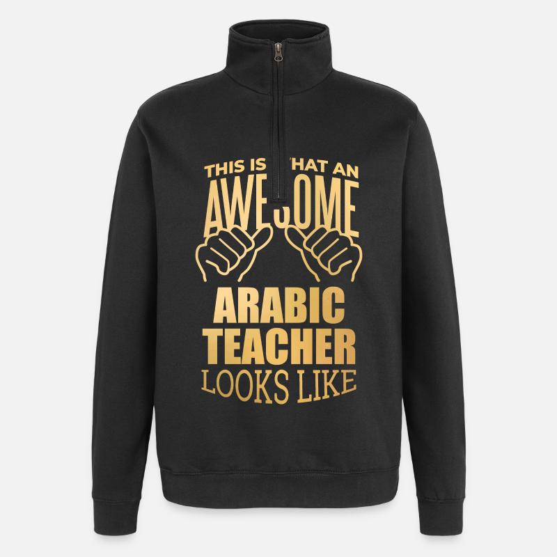 Arabe - Sweat à zip 1/4 - noir