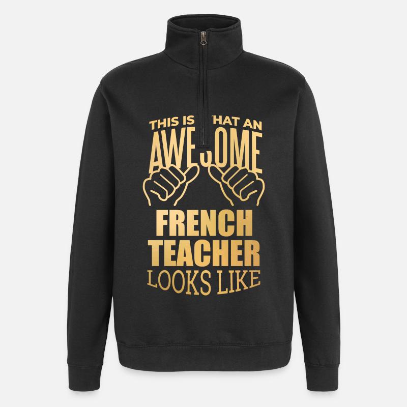 French - Quarter-Zip Sweatshirt - black
