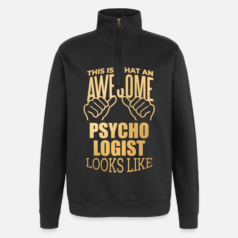 Psychologie - Quarter-Zip-Sweatshirt - Schwarz