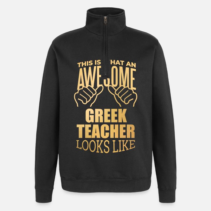 Grec - Sweat à zip 1/4 - noir