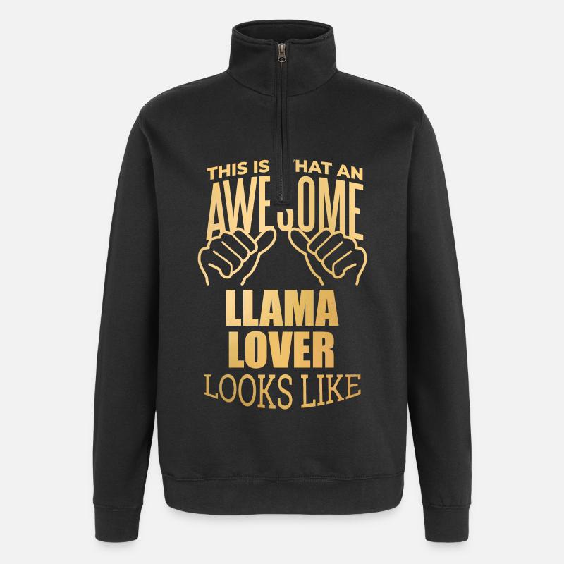 Lama - Quarter-Zip-Sweatshirt - Schwarz