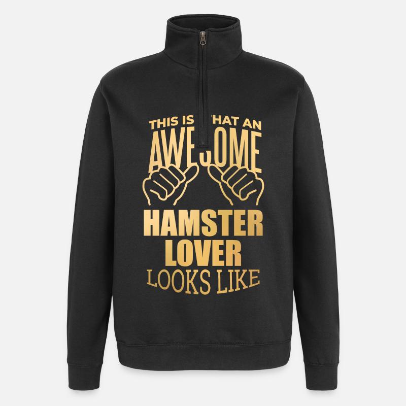 hamster - Sweat à zip 1/4 - noir