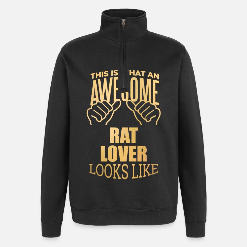 Ratte - Quarter-Zip-Sweatshirt - Schwarz