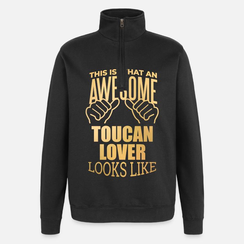 toucan - Sweat à zip 1/4 - noir