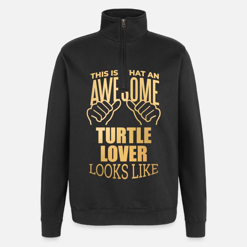 tortue - Sweat à zip 1/4 - noir
