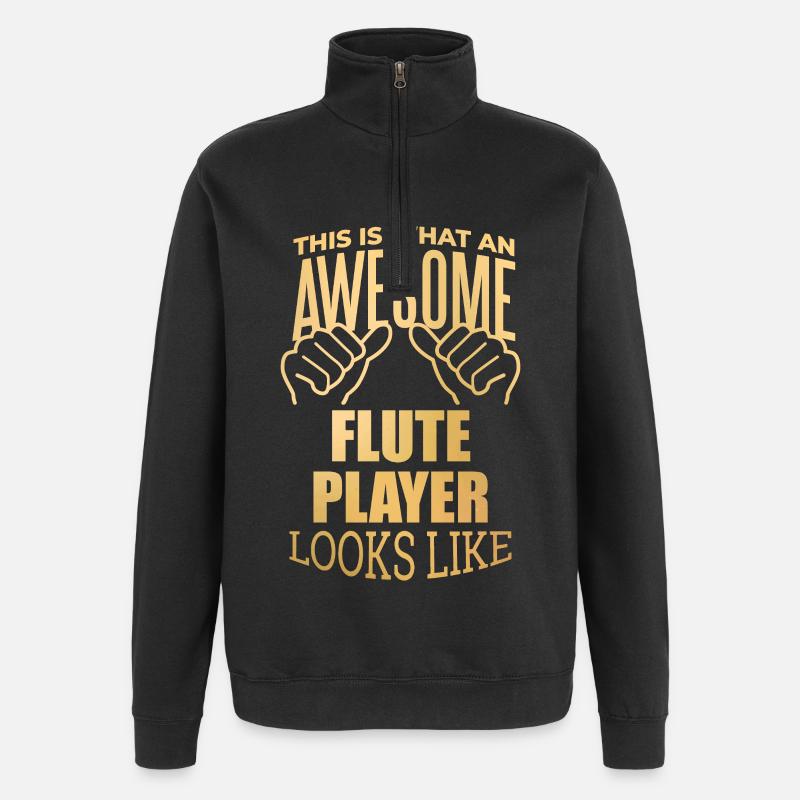 Flute - Quarter-Zip Sweatshirt - black