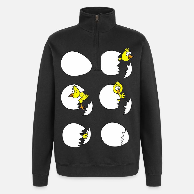 Le poussin - Sweat à zip 1/4 - noir