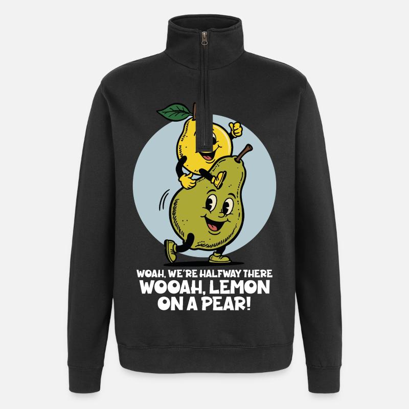 Citron sur une poire - Sweat à zip 1/4 - noir