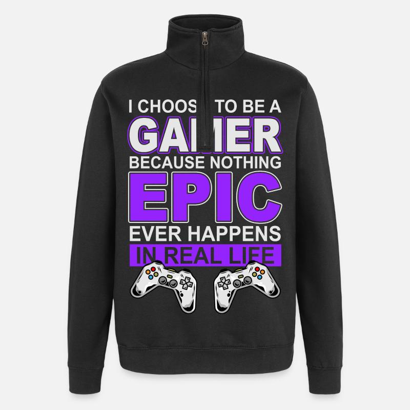 Gamer Gaming - Quarter-Zip Sweatshirt - black