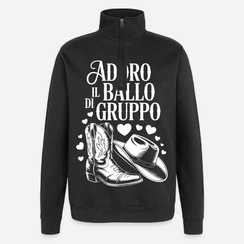 I love group dancing - Quarter-Zip Sweatshirt - black