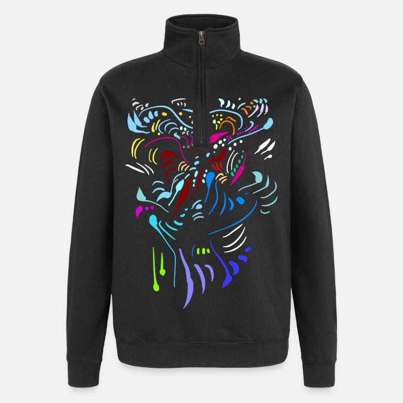 TRIBALE 30 05 - Sweat à zip 1/4 - noir