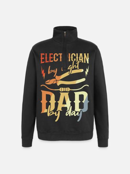 Elektriker Papa - Quarter-Zip-Sweatshirt - Schwarz