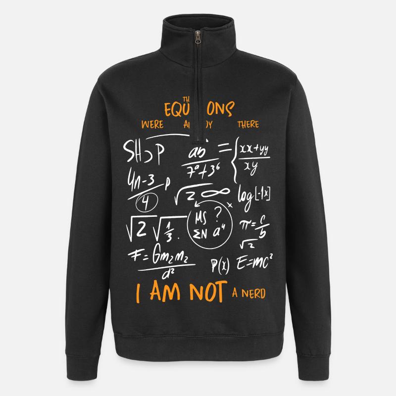 Équations mathématiques - Sweat à zip 1/4 - noir