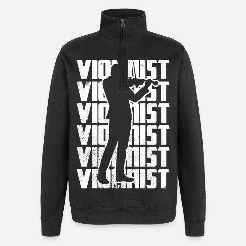 Lustiger Violinist - Quarter-Zip-Sweatshirt - Schwarz