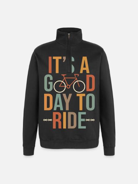 Het is een goede dag om te fietsen Fiets Fiets Cadeau humo - Sweatshirt met 1/4-rits - zwart