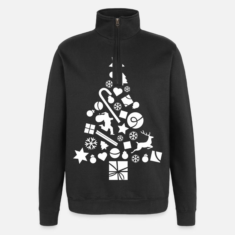 Geschmückter Weihnachtsbaum - Quarter-Zip-Sweatshirt - Schwarz