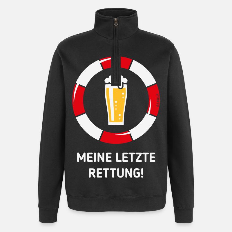 Mon dernier recours ! (Bière / Willibecher / NEG) - Sweat à zip 1/4 - noir
