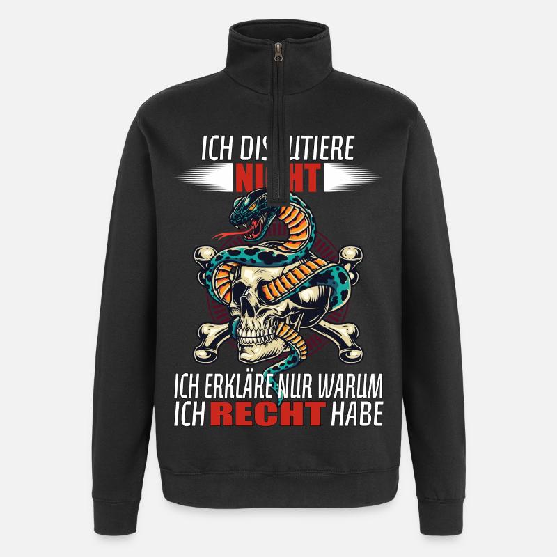 Je ne discute pas - j’explique juste... - Sweat à zip 1/4 - noir