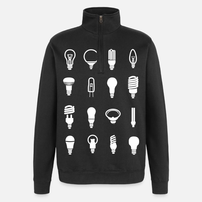 Glühbirnen Arten - Quarter-Zip-Sweatshirt - Schwarz