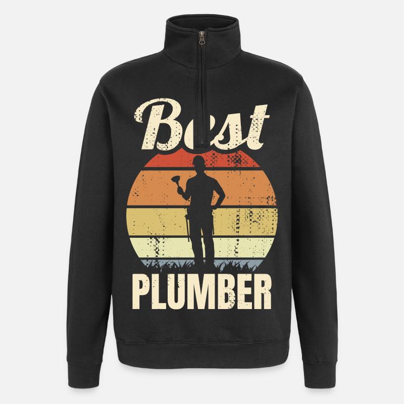 Meilleur plombier - Sweat à zip 1/4 - noir