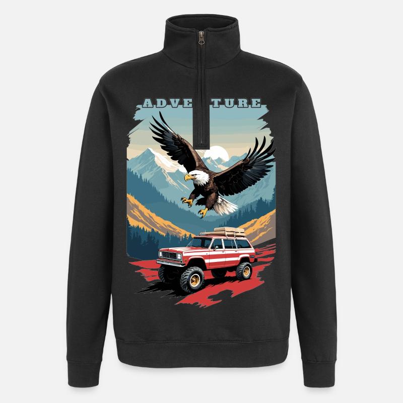 Abenteuerreise USA - Quarter-Zip-Sweatshirt - Schwarz