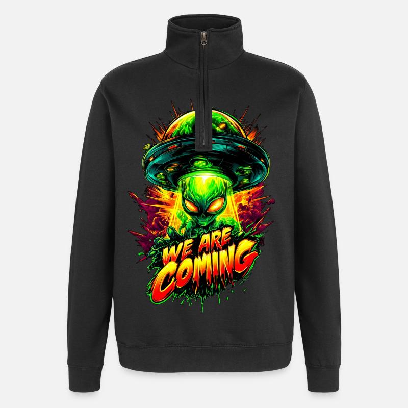 We are comming - Quarter-Zip Sweatshirt - black