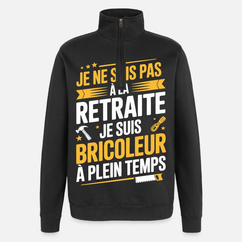Full-time handyman, not retired - Quarter-Zip Sweatshirt - black
