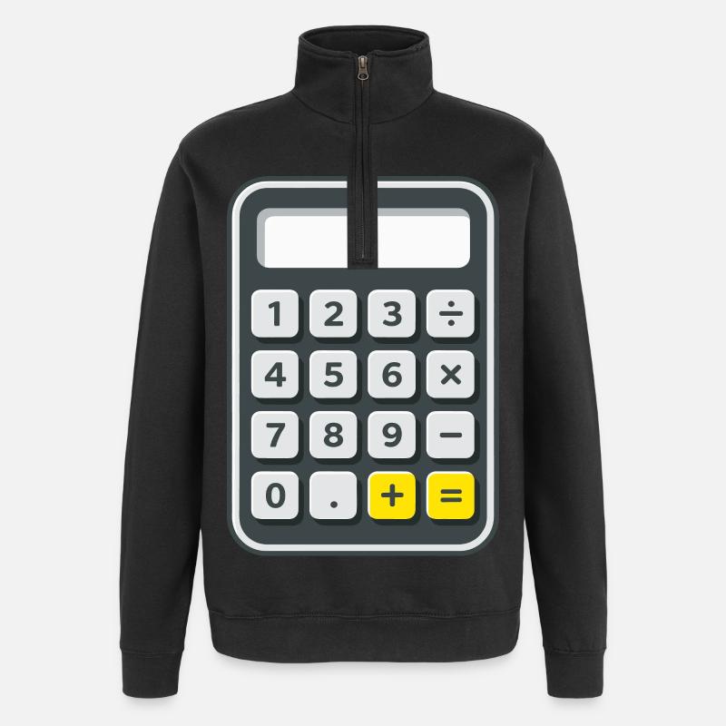 Calculatrice Costume Carnaval Nerd - Sweat à zip 1/4 - noir
