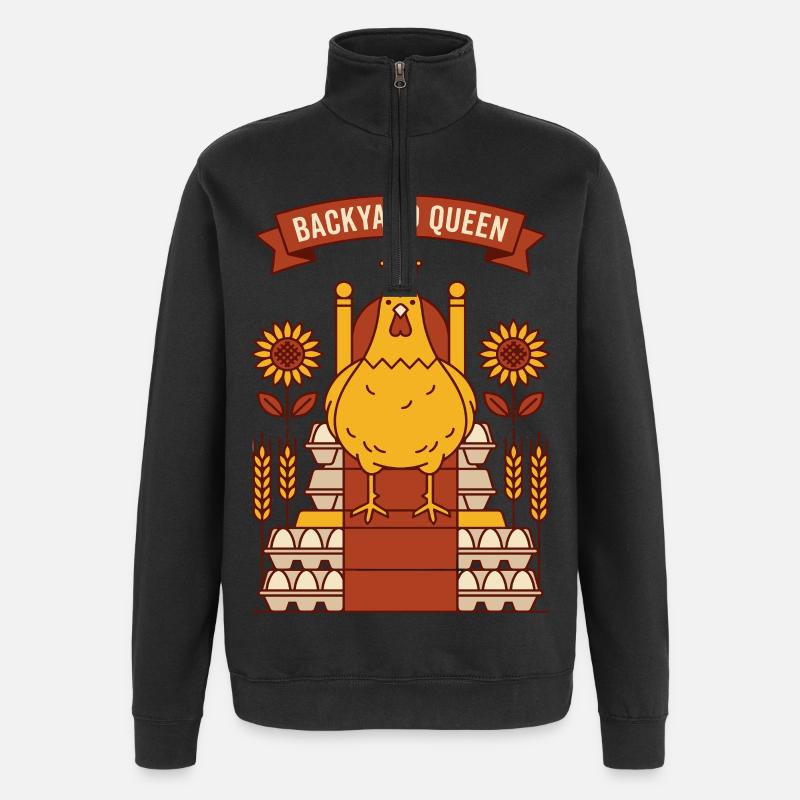 Hinterhof Königin Huhn - Quarter-Zip-Sweatshirt - Schwarz
