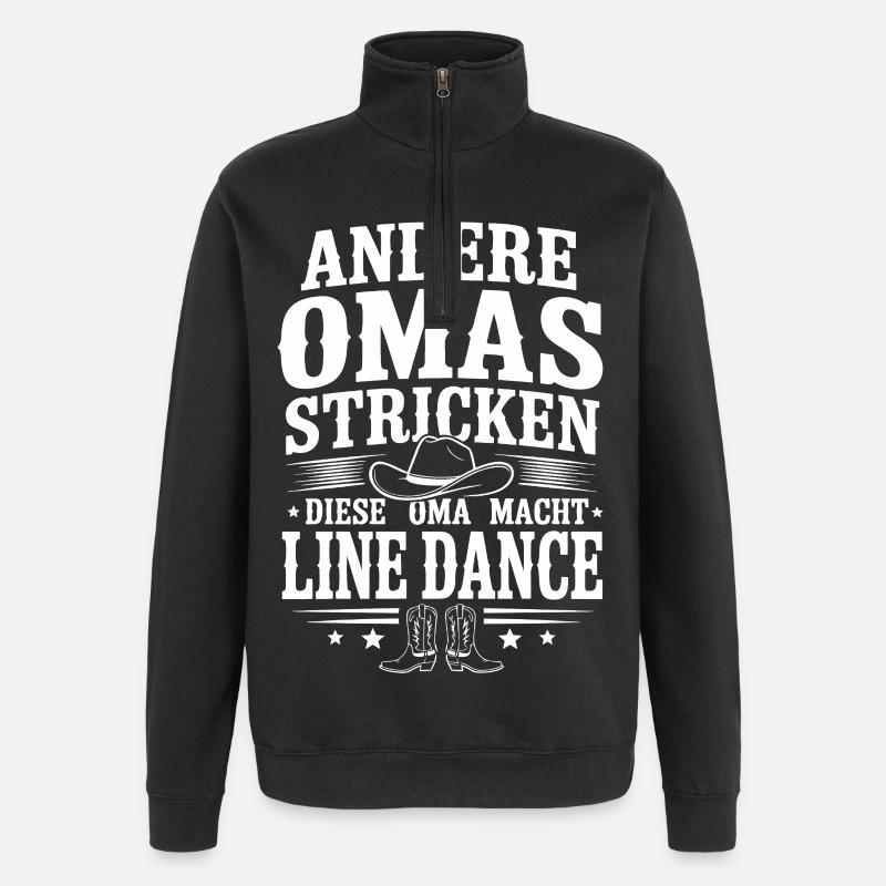 Andere Omas Stricken Line Dance - Quarter-Zip-Sweatshirt - Schwarz