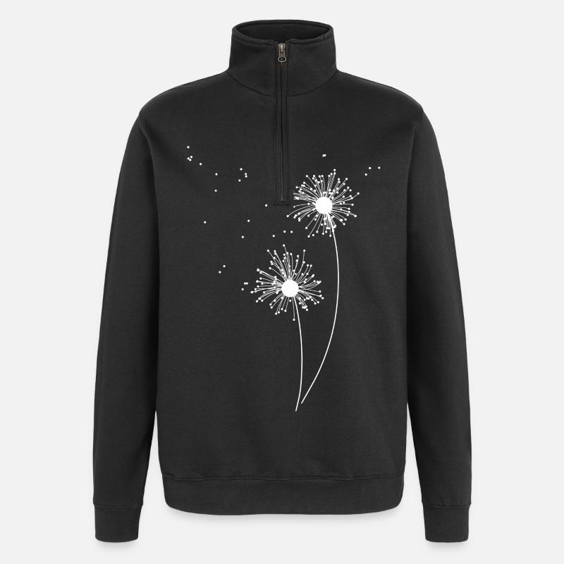 Pusteblume - Quarter-Zip-Sweatshirt - Schwarz
