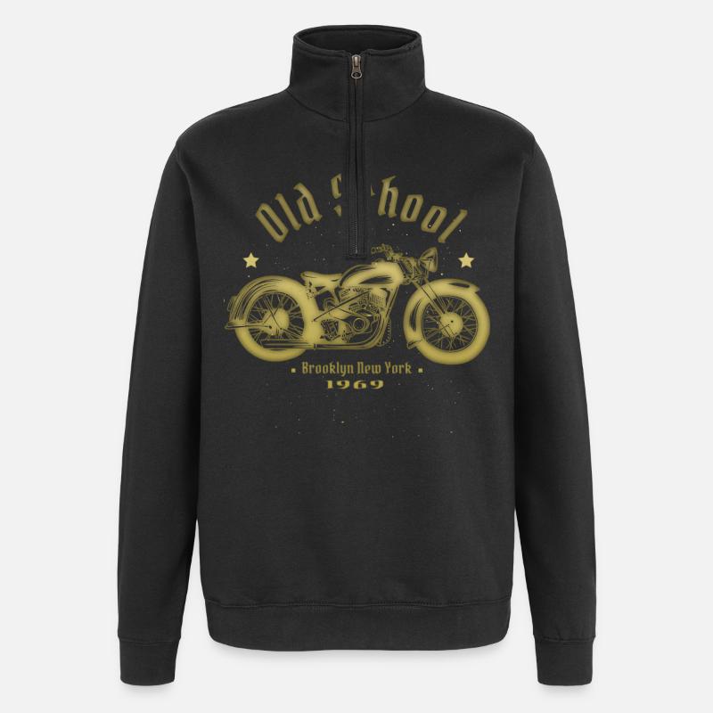 Old School Biker 1969 - Quarter-Zip-Sweatshirt - Schwarz