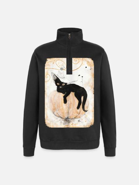 Witch hangover - Quarter-Zip Sweatshirt - black
