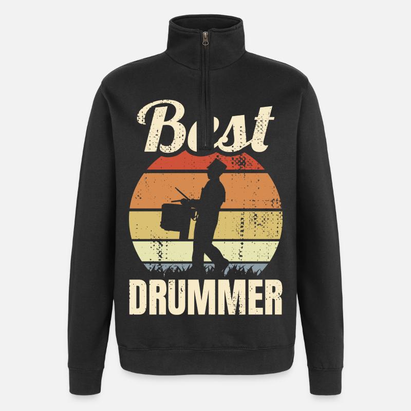 Best Drummer - Quarter-Zip Sweatshirt - black