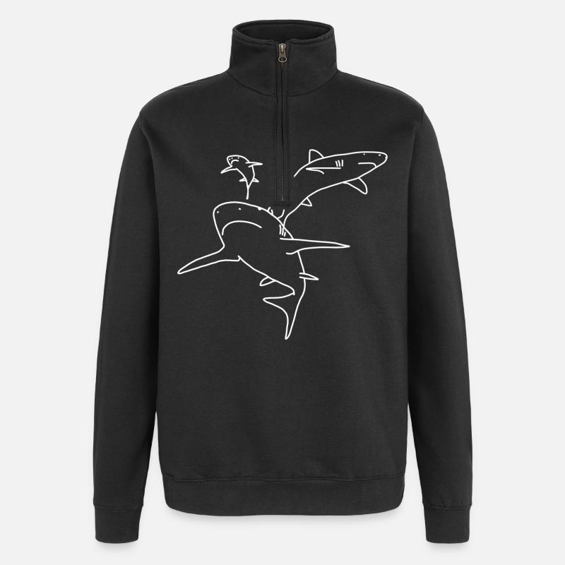 Haie - Quarter-Zip-Sweatshirt - Schwarz