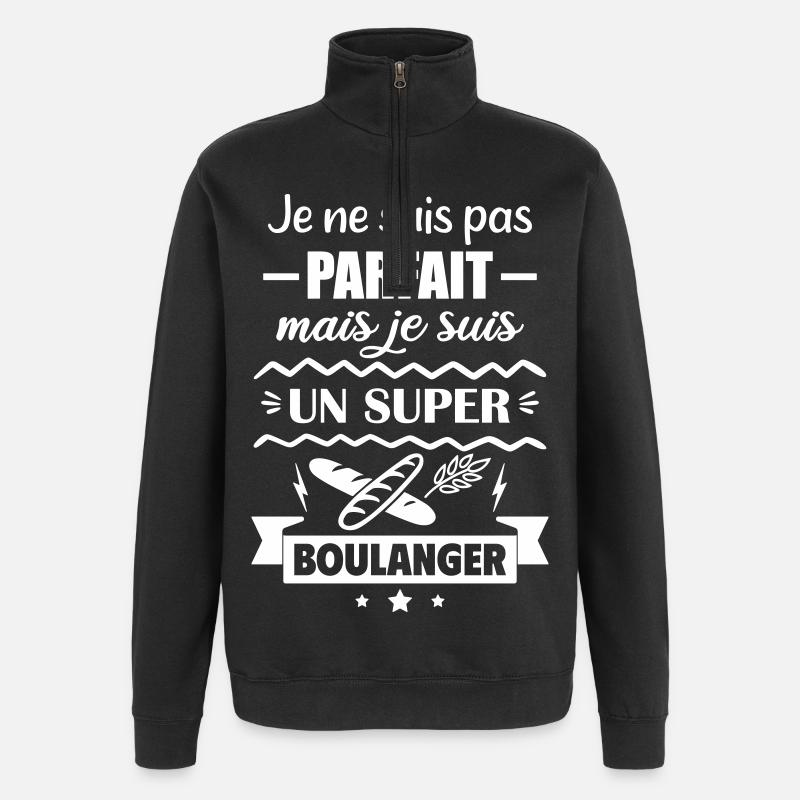 Not perfect but great baker - Quarter-Zip Sweatshirt - black