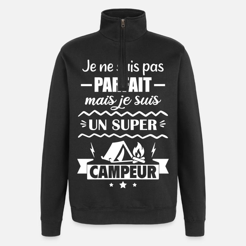Pas parfait mais super campeur - Sweat à zip 1/4 - noir
