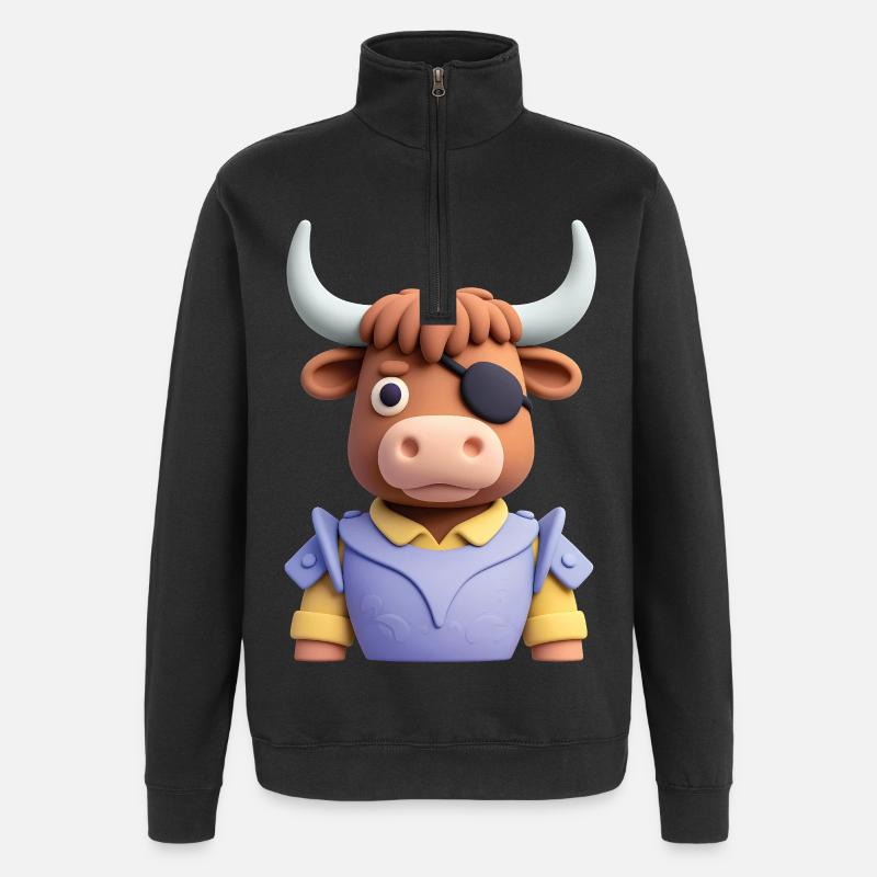 PIRATE BULL – Baby & Kinder - Quarter-Zip-Sweatshirt - Schwarz
