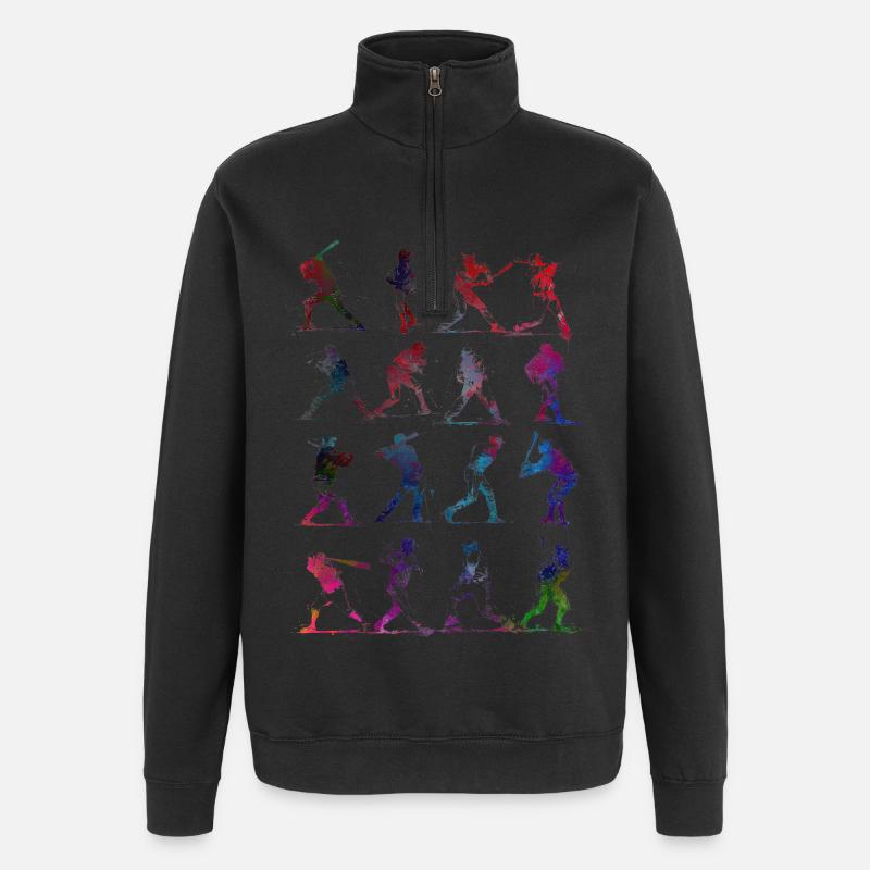 Baseball player #baseball #sport - Quarter-Zip Sweatshirt - black
